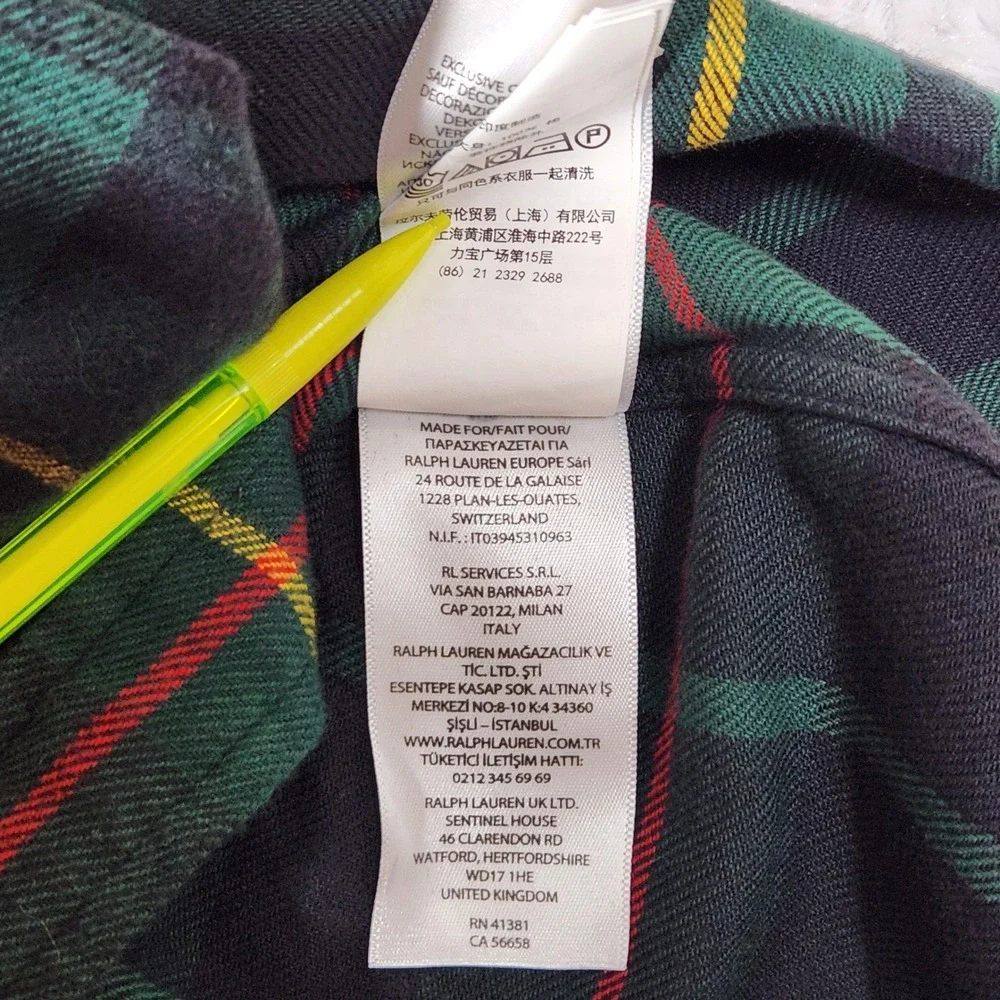 Polo Ralph Lauren Mens XXL Classic Fit‎ Plaid Cotton Flannel New